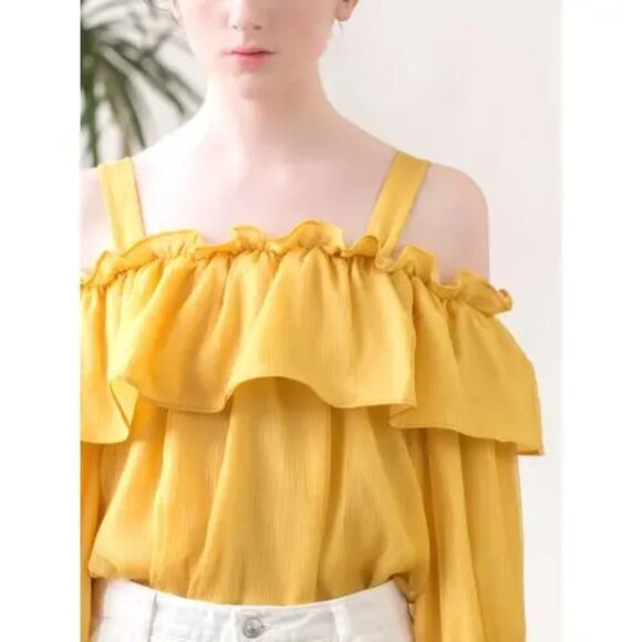Bellenista Tops - Bellenista Sunflower Breeze Top Off Shoulder